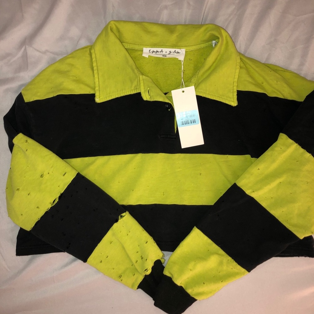 Emma and sam distressed cropped long sleeve